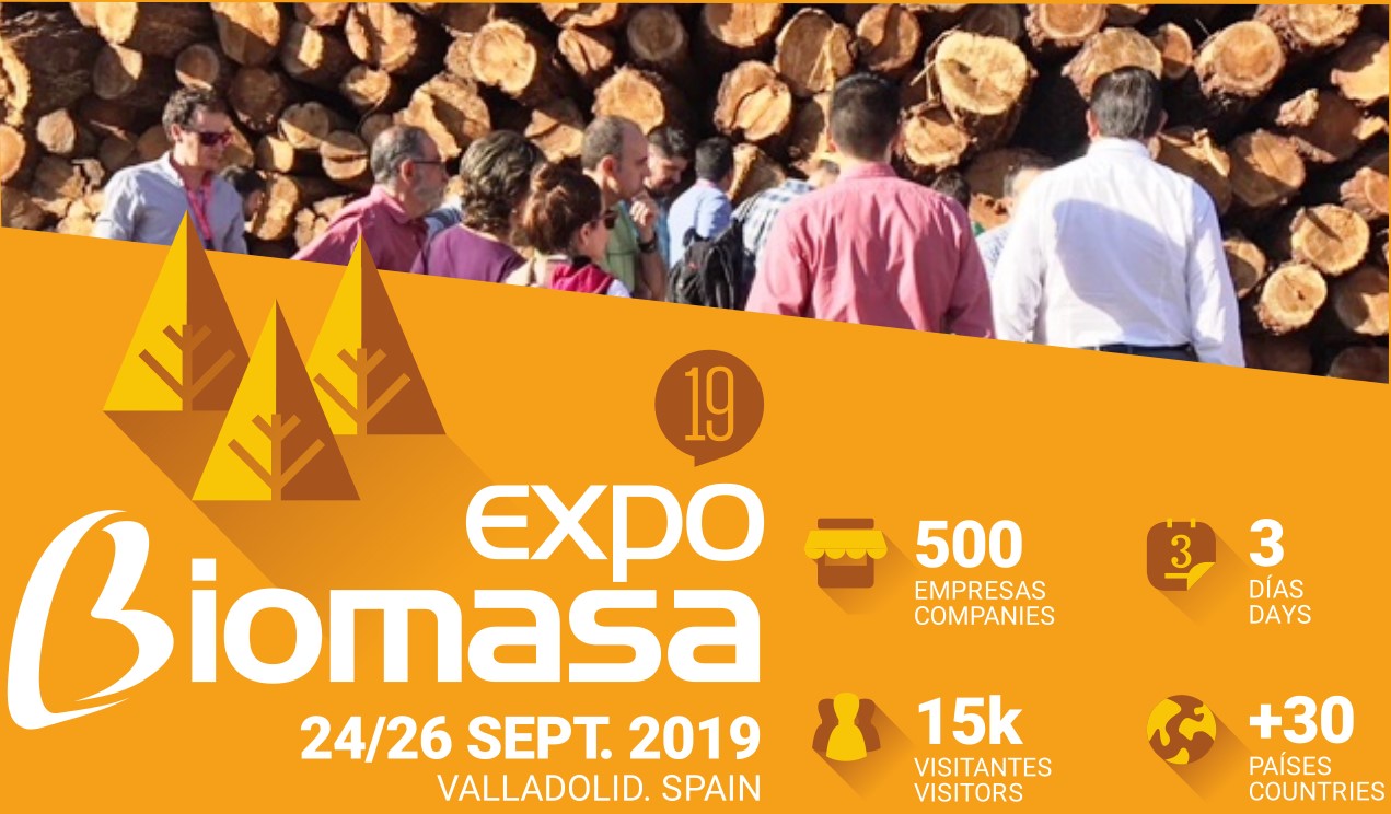 Expobiomasa, la cita europea de la biomasa en Valladolid del 24-26 de Septiembre 2019